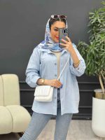 مانتو برش دار دو جیب روژین کد 4765 - تصویر 6