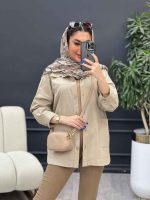 مانتو برش دار دو جیب روژین کد 4765 - تصویر 7