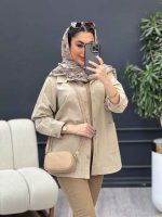 مانتو برش دار دو جیب روژین کد 4765 - تصویر 3