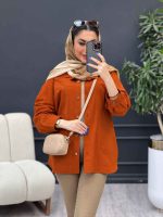 مانتو برش دار دو جیب روژین کد 4765 - تصویر 2