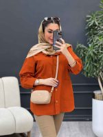 مانتو برش دار دو جیب روژین کد 4765 - تصویر 10