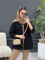 مانتو برش دار دو جیب روژین کد 4765 - تصویر 11