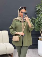 مانتو برش دار دو جیب روژین کد 4765 - تصویر 14