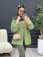 مانتو لینن آستین کش دو جیب کد 4766 - تصویر 5