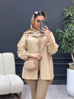 مانتو لینن آستین کش دو جیب کد 4766 - تصویر 16