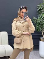 مانتو لینن آستین کش دو جیب کد 4766 - تصویر 20