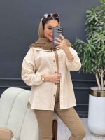 مانتو لینن آستین کش دو جیب کد 4766 - تصویر 10