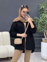 مانتو لینن آستین کش دو جیب کد 4766 - تصویر 9
