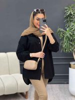 مانتو لینن آستین کش دو جیب کد 4766 - تصویر 6