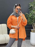مانتو لینن آستین کش دو جیب کد 4766 - تصویر 12