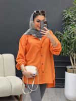 مانتو لینن آستین کش دو جیب کد 4766 - تصویر 23