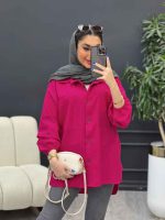 مانتو لینن آستین کش دو جیب کد 4766 - تصویر 17