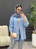 مانتو لینن آستین کش دو جیب کد 4766 - تصویر 2