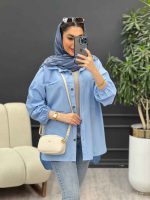 مانتو لینن آستین کش دو جیب کد 4766 - تصویر 14