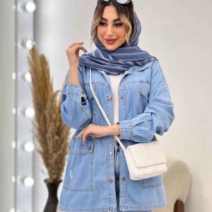 مانتو جین چهار جیب ماهلین کد 4777