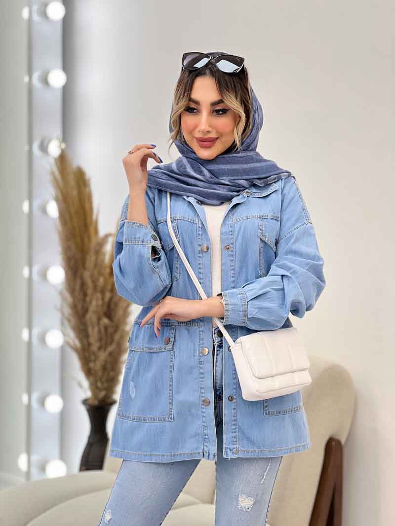 مانتو جین چهار جیب ماهلین کد 4777 مانتو جین چهار جیب ماهلین کد 4777