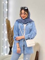 مانتو جین چهار جیب ماهلین کد 4777 - تصویر 3