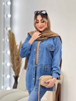 مانتو جین چهار جیب ماهلین کد 4777 - تصویر 2