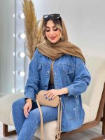 مانتو جین چهار جیب ماهلین کد 4777 - تصویر 4