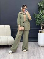 ست مانتو و شلوار دو دکمه سودا کد 4767 - تصویر 13