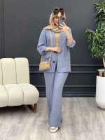 ست مانتو و شلوار دو دکمه سودا کد 4767 - تصویر 18