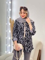 شومیز طرح دار ستیا کد 4784 - تصویر 4