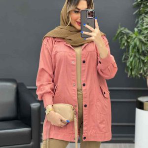 مانتو کتان سرشانه پاگن نیلیا کد 4779
