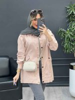 مانتو کتان سرشانه پاگن نیلیا کد 4779 - تصویر 4