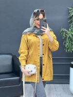 مانتو کتان سرشانه پاگن نیلیا کد 4779 - تصویر 12