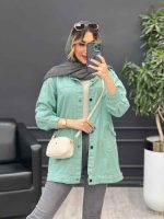 مانتو کتان سرشانه پاگن نیلیا کد 4779 - تصویر 11