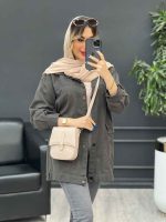 مانتو کتان سرشانه پاگن نیلیا کد 4779 - تصویر 23
