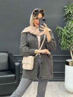 مانتو کتان سرشانه پاگن نیلیا کد 4779 - تصویر 6