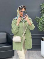 مانتو کتان سرشانه پاگن نیلیا کد 4779 - تصویر 5