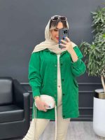 مانتو کتان سرشانه پاگن نیلیا کد 4779 - تصویر 25