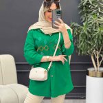 مانتو لینن طرح لوزی کد 4797