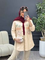 مانتو لینن طرح لوزی کد 4797 - تصویر 3