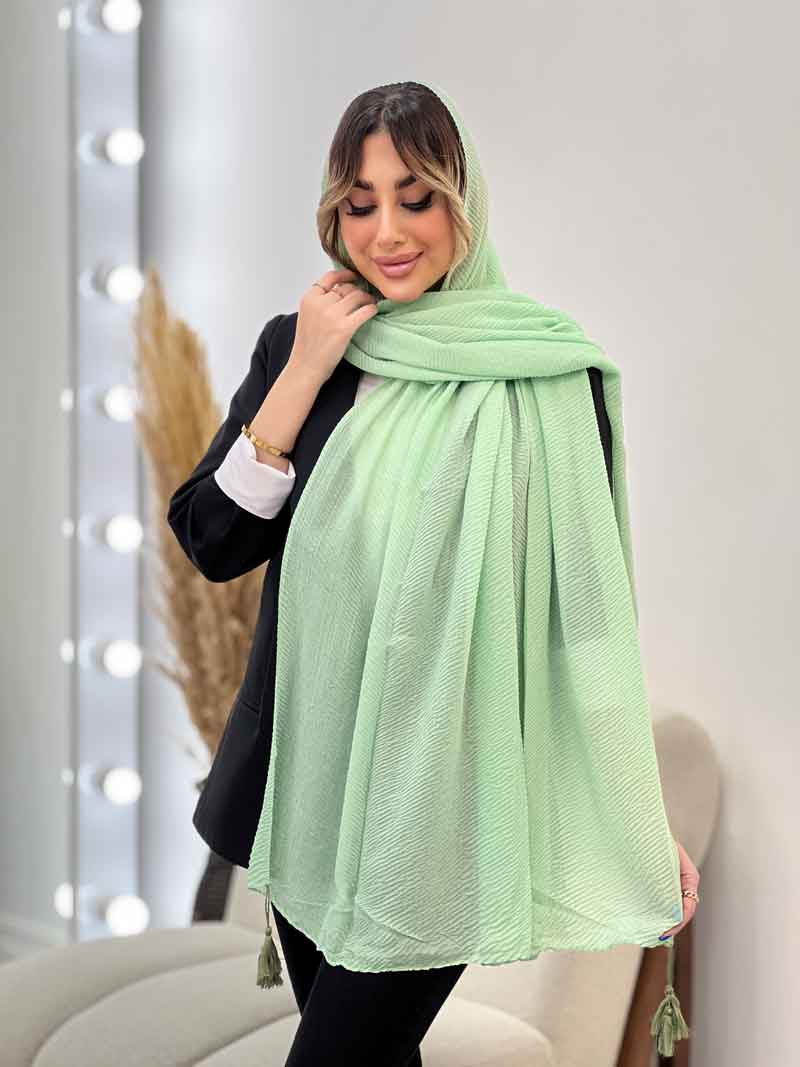 شال پلیسه منگوله دار کد 4801 شال پلیسه منگوله دار کد 4801