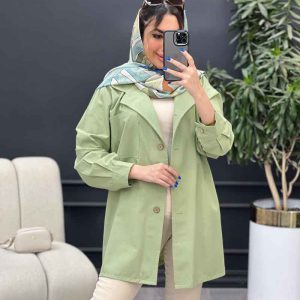 مانتو لینن رنگی تک جیب کد 4796