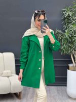 مانتو لینن رنگی تک جیب کد 4796 - تصویر 13