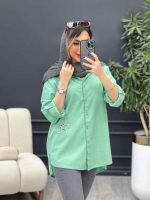 مانتو لینن گلدوزی ستاره کد 4781 - تصویر 14