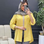 مانتو لینن گلدوزی ستاره کد 4781