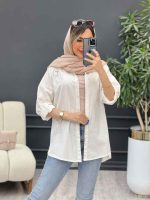 مانتو لینن گلدوزی ستاره کد 4781 - تصویر 3