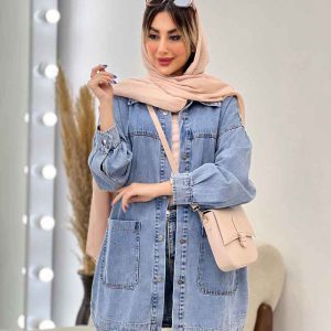 مانتو جین برش دار کد 4800