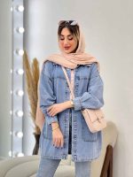 مانتو جین برش دار کد 4800 - تصویر 3