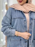 مانتو جین برش دار کد 4800 - تصویر 5