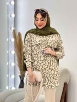 شومیز طرح دار دو جیب کد 4818 - تصویر 8