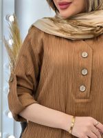 مانتو کراش بغل سه دکمه جانا کد 4794 - تصویر 7