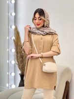 مانتو کراش بغل سه دکمه جانا کد 4794 - تصویر 6
