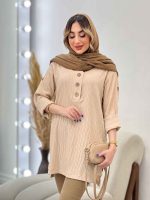 مانتو کراش بغل سه دکمه جانا کد 4794 - تصویر 8