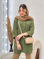 مانتو کراش بغل سه دکمه جانا کد 4794 - تصویر 2